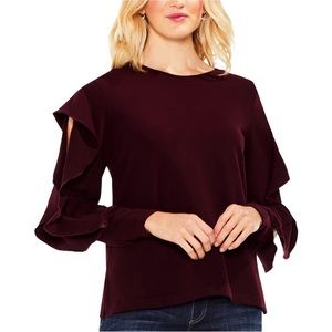 Two by Vince Camuto open ruffle sleeve sweater